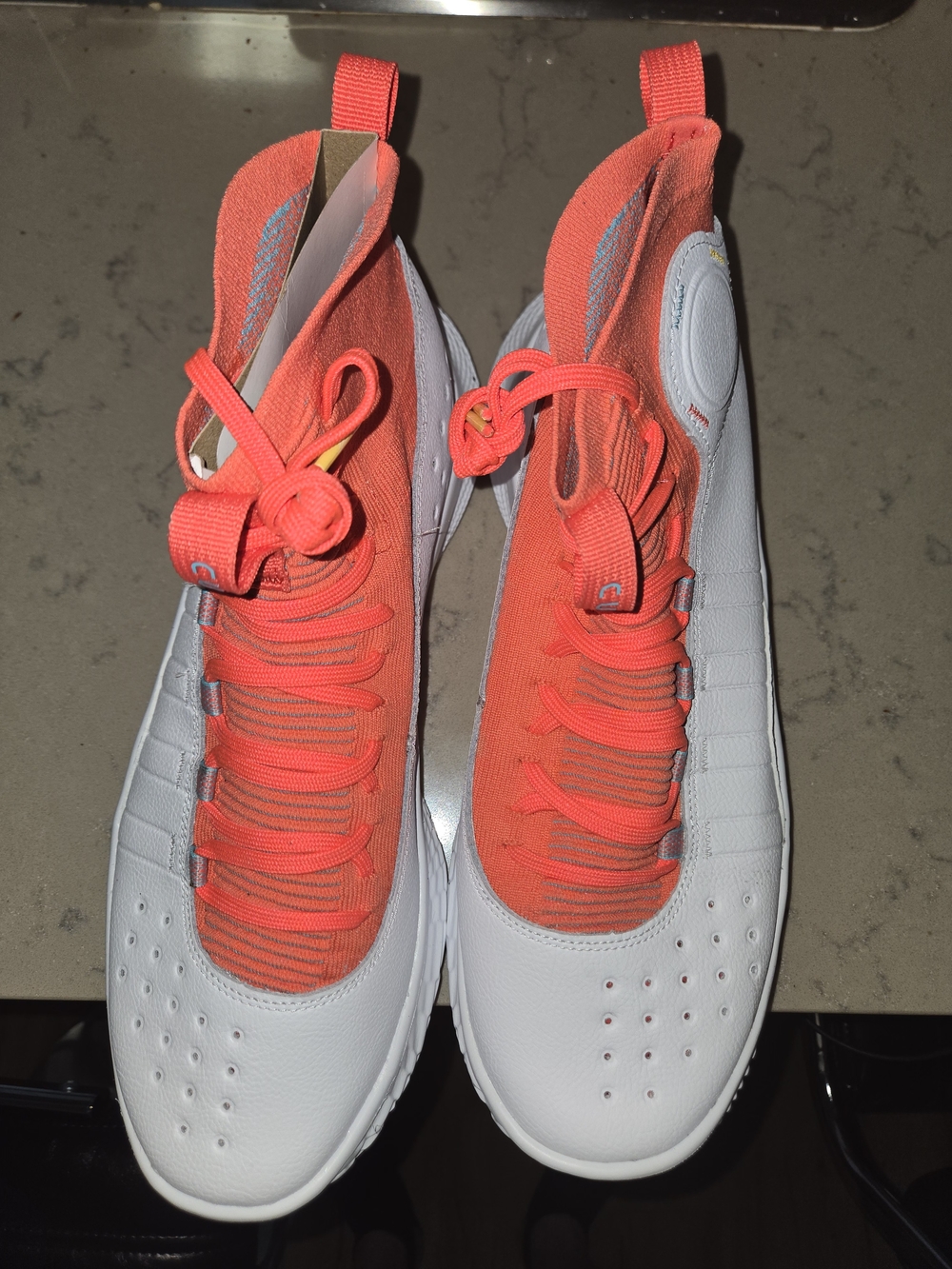 Under Armour  White & Red Athletic Slip-On Sneakers Curry 4 Flo Pro